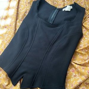 Surrealist Vintage Black Classic Corset Lined Blouse Size M